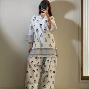 Elegant Printed Farshi Shalwar Co-Ord Set
