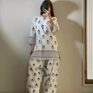 Elegant Printed Farshi Shalwar Co-Ord Set
