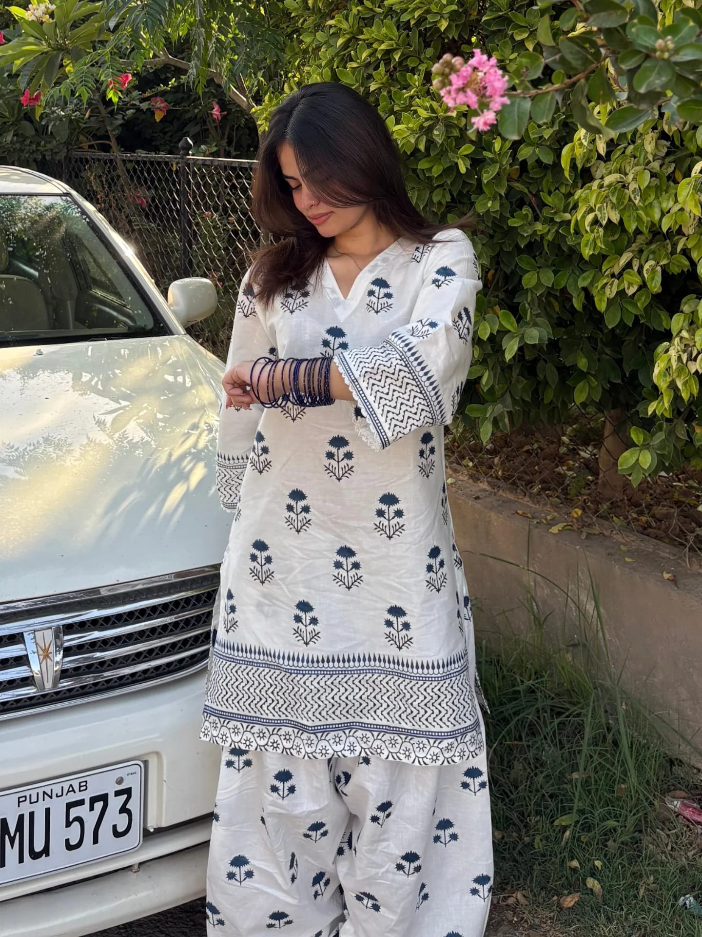 Elegant Printed Farshi Shalwar Co-Ord Set