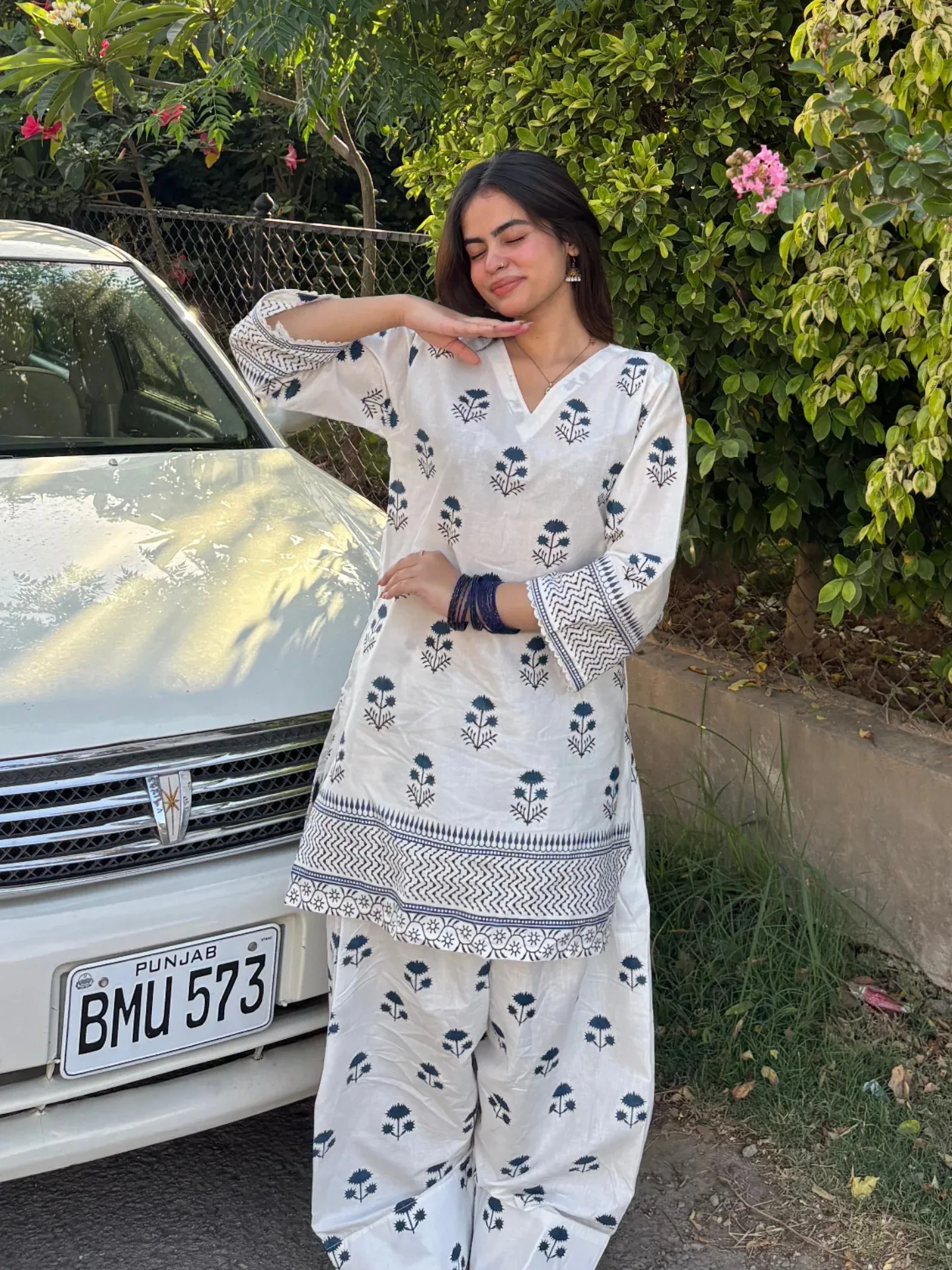 Elegant Printed Farshi Shalwar Co-Ord Set