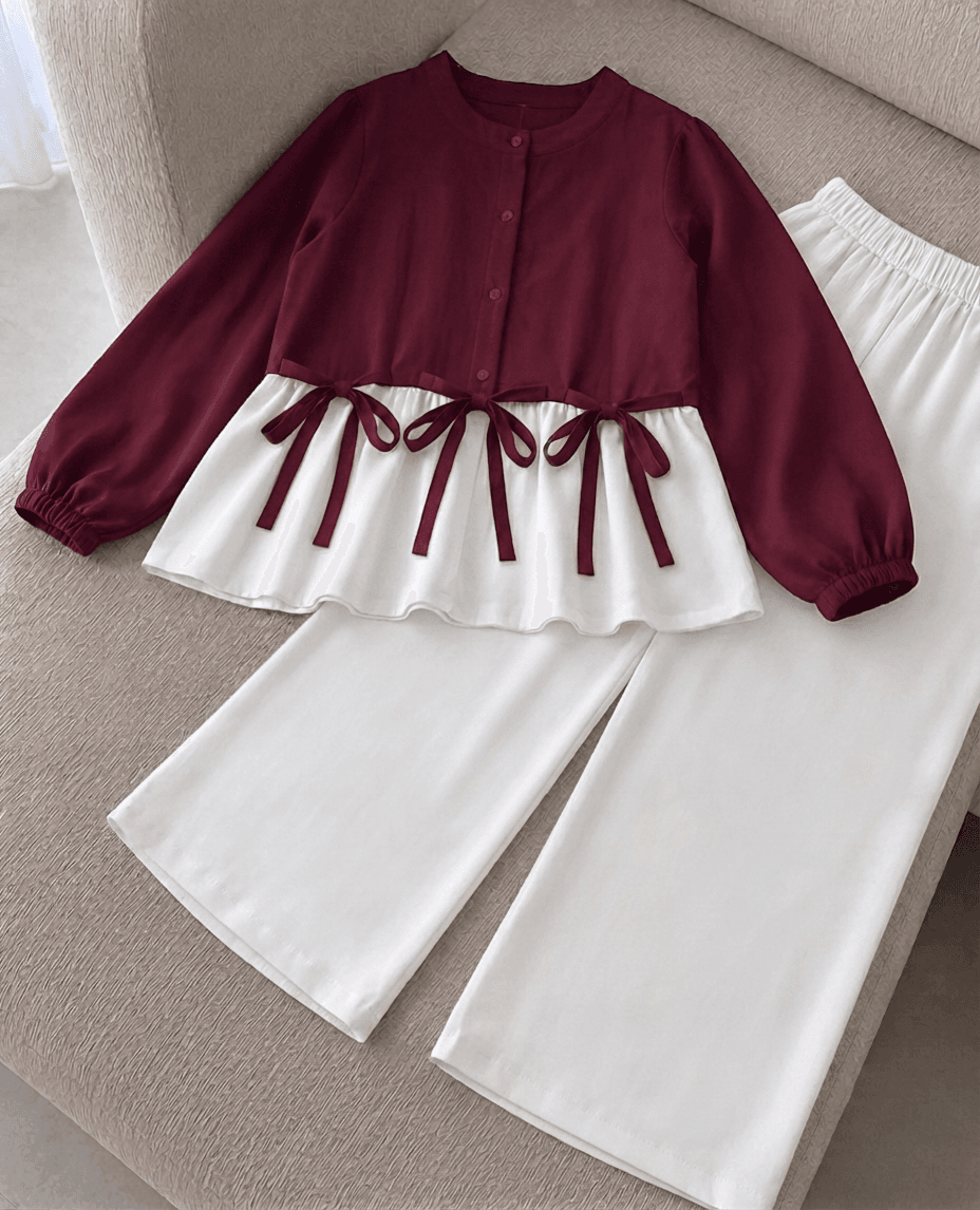 Modest Bow Top & Flapper Set 2-Piece