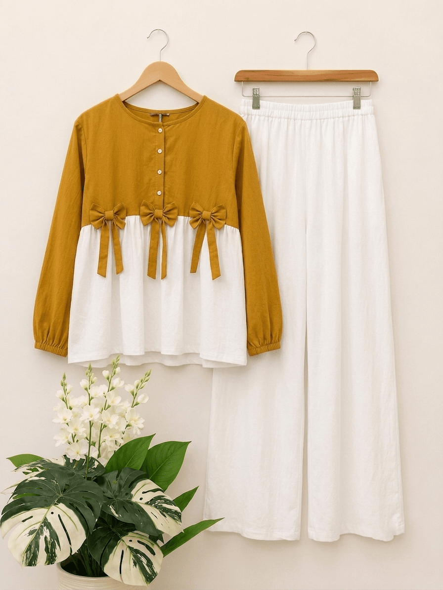 Modest Bow Top & Flapper Set 2-Piece