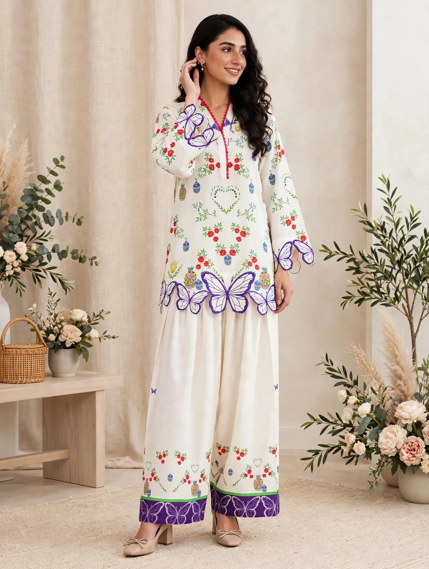 Bloom Butterfly Farshi Co-Ord Set