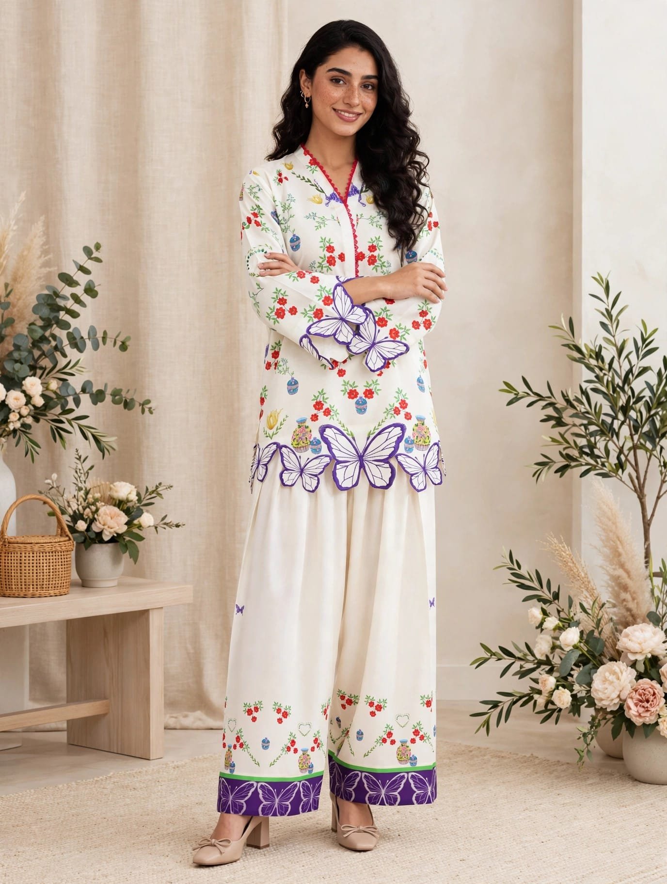 Bloom Butterfly Farshi Co-Ord Set