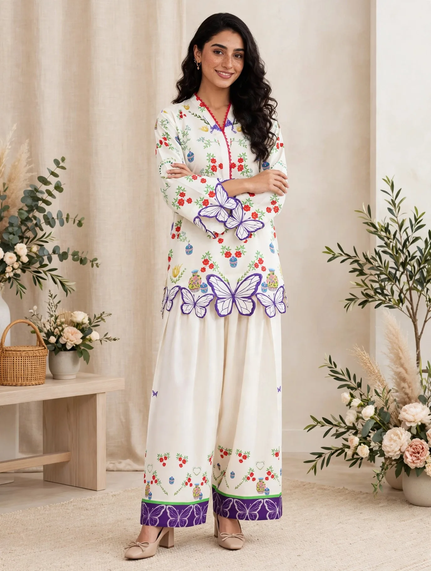 Bloom Butterfly Farshi Co-Ord Set