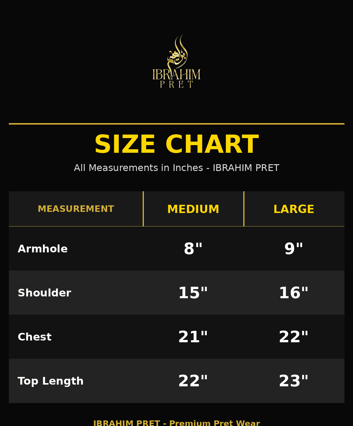 SIZE CHART